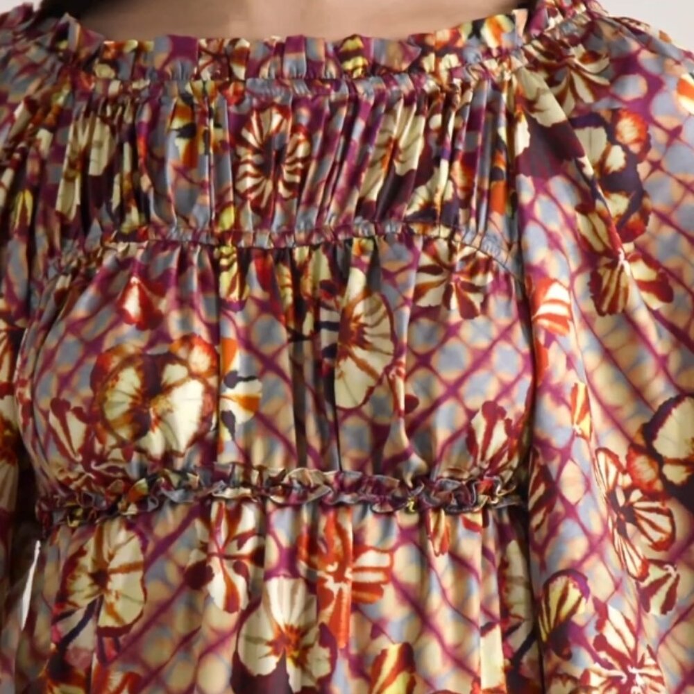 NWOT ULLA JOHNSON Anastasia Silk Twill Midi Gown Dress in Pansy XS $950 - Picture 8 of 16